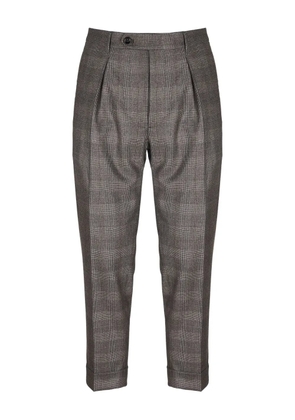 Berwich plaid pleated trousers - Grey