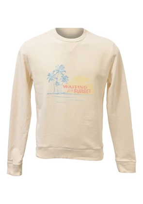 Saint Laurent Pre-Owned 630mm graphic-print sweatshirt - Neutrals