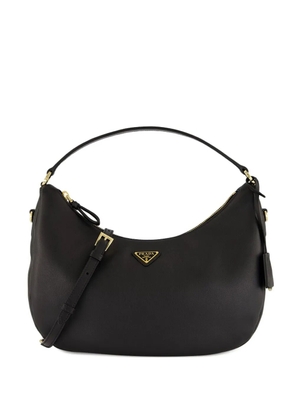 Prada zip leather shoulder bag - Black