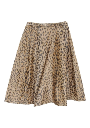Christian Dior Pre-Owned 2010s leopard-print silk skirt - Neutrals