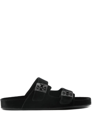 Tory Burch pave flat slide sandals - Black