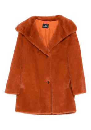 PS Paul Smith faux fur single-button coat - Orange