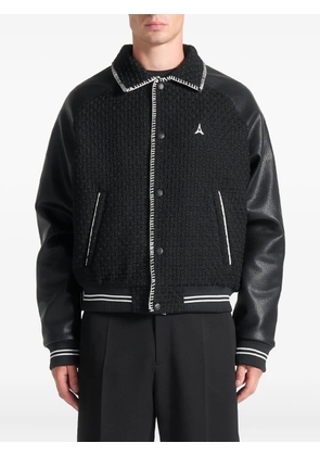 Manière De Voir faux-leather tweed jacket - Black