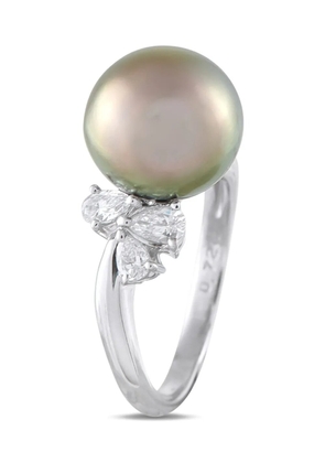LB Exclusive platinum diamond pearl ring - Silver