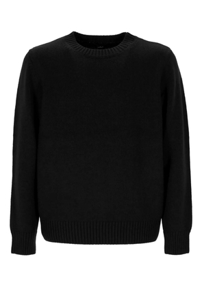 Add crewneck merino wool sweatshirt - Black