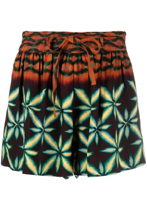 Ulla Johnson Olivinite abstract-patterned shorts - Orange