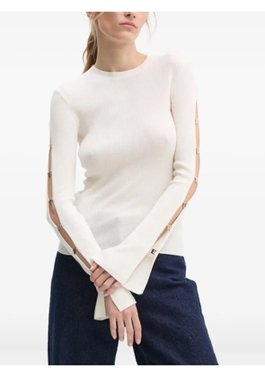 FROM FUTURE slit-sleeve sweater - White