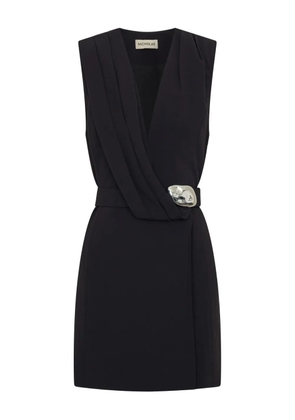 Nicholas Dorsie draped buckle mini dress - Black