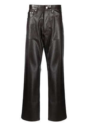 MISBHV tapered-leg faux-leather trousers - Brown