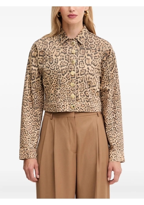 Marciano leopard-print button denim jacket - Neutrals