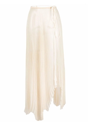 Nanushka wrap-style asymmetric pleated skirt - Neutrals