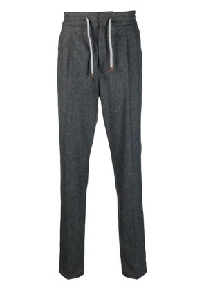 Brunello Cucinelli drawstring straight-leg trousers - Grey