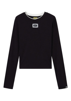 Mini Cream long-sleeve top - Black