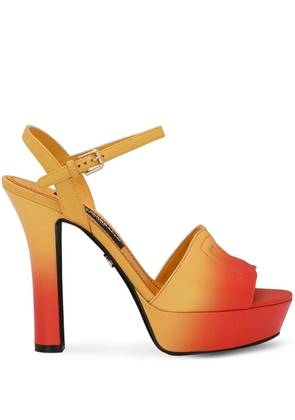 Dolce & Gabbana 85mm platform leather sandals - Orange