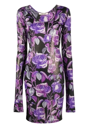 Roberto Cavalli floral-print midi dress - Purple