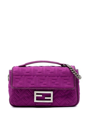 Fendi Pre-Owned 2010-2025 Zucca Embossed Technical Fabric Chain Midi Baguette shoulder bag - Purple