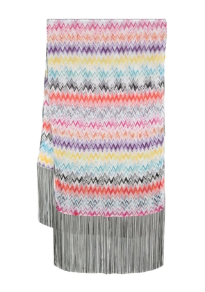 Missoni zigzag woven scarf - White