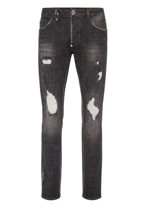 Philipp Plein paint-splatter straight-leg jeans - Black