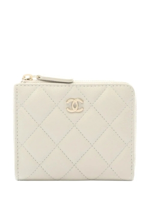 CHANEL Pre-Owned 2021-2025 CC Quilted Caviar Round Wallet small wallets - Grey