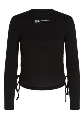 Karl Lagerfeld Jeans ruched ribbed top - Black