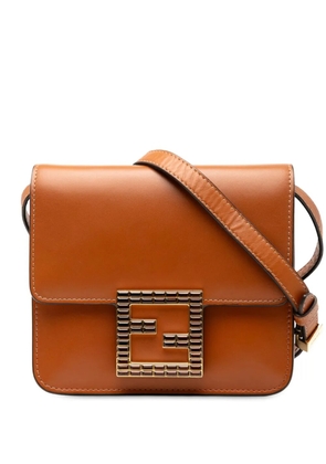 Fendi Pre-Owned 2010-2025 Leather Crystal Fab crossbody bag - Brown
