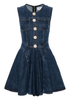 Self-Portrait denim mini dress - Blue