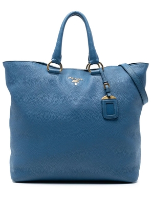 Prada Pre-Owned 2000-2025 Vitello Daino Open Convertible Tote satchel - Blue