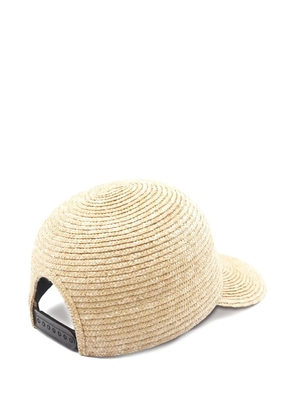 CHANEL Pre-Owned 1986-1988 Coco Mark straw cap - Neutrals