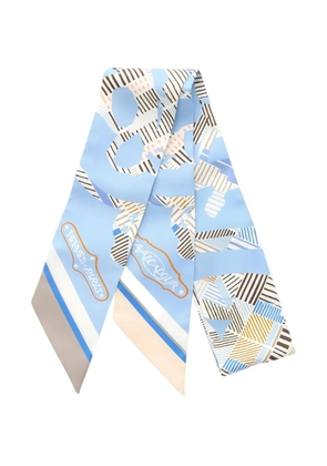 Hermès Pre-Owned 2000s Cavalcadour printed ribbon scarf - Blue