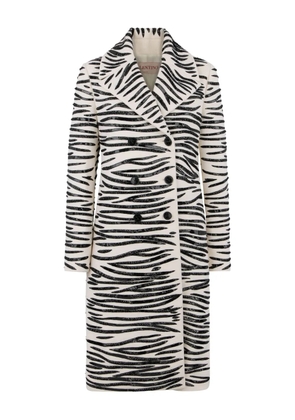 Valentino Garavani zebra-stripe double-breasted coat - Neutrals