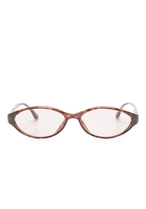 Christian Dior Pre-Owned round logo sunglasses - Brown