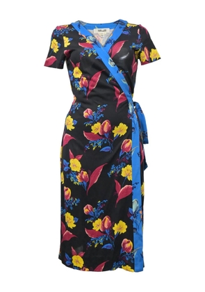Dvf Vintage floral-print wrap dress - Black