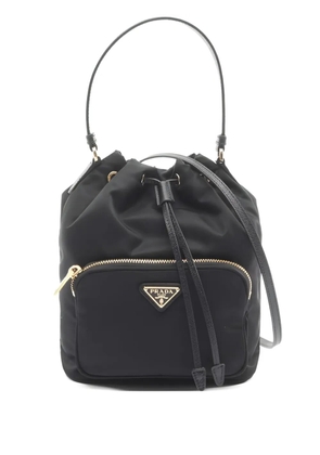 Prada Pre-Owned 2020a Duet drawstring zip bucket bag - Black