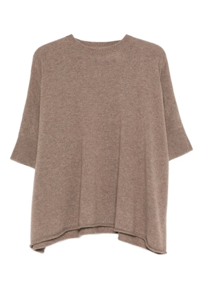 Vanisè short-sleeve knit top - Brown