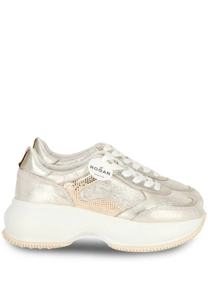 Hogan metallic-effect platform sneakers - Gold