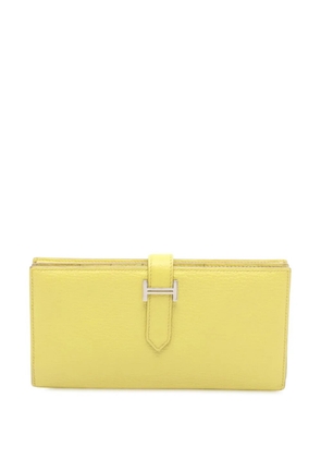 Hermès Pre-Owned 2013 Chevre Bearn Soufflet Bifold Wallet long wallets - Yellow