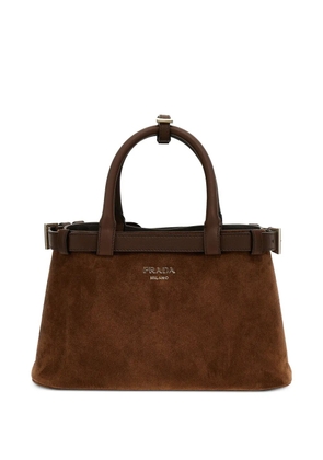 Prada suede buckle handbag - Brown