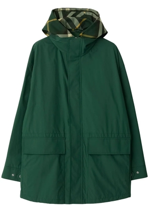 Burberry check-pattern concealed-fastening coat - Green
