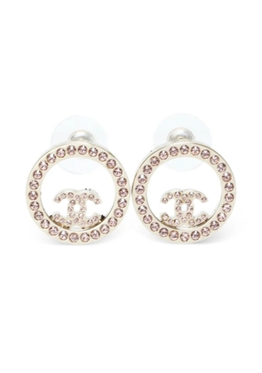 CHANEL Pre-Owned 2017 CC logo rhinestone-embellished earrings - Gold