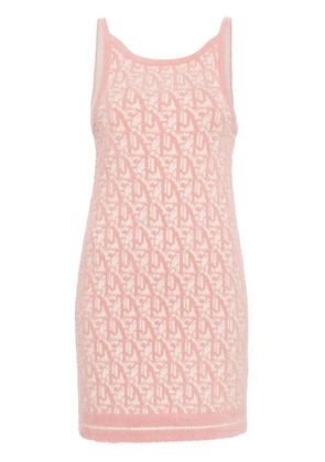 Palm Angels monogram-jacquard knitted minidress - Pink