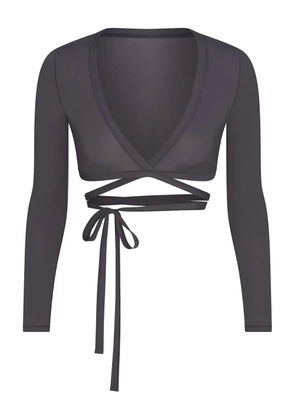 Skims x Nike wrap long-sleeve top - Grey