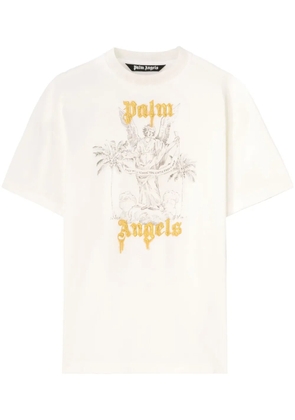 Palm Angels logo-print cotton T-shirt - White