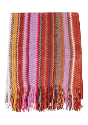 Missoni fringed chevron scarf - Orange