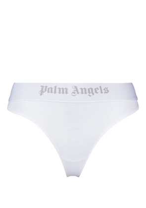 Palm Angels logo-waistband thong - White