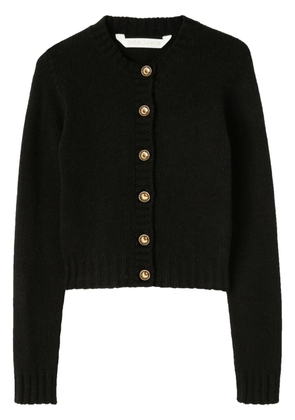 Palm Angels curved-logo wool-blend cardigan - Black
