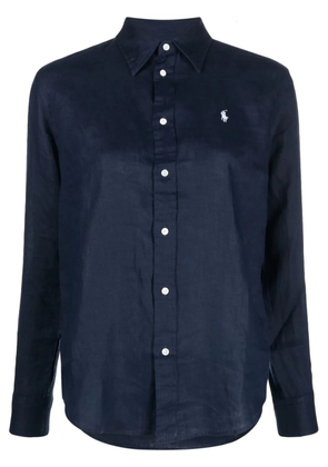 Polo Ralph Lauren logo-embroidered linen shirt - Blue