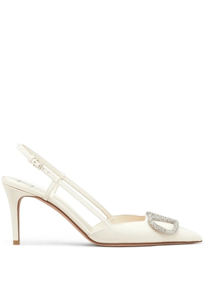 Valentino Garavani 80mm VLogo Signature slingback pumps - White