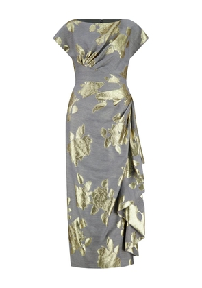 Lela Rose Florence floral midi dress - Grey