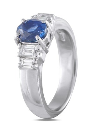 LB Exclusive Platinum diamond sapphire engagement ring - Silver