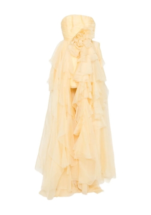 Loulou flower-embellishment maxi dress - Yellow